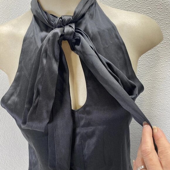 NEW RAMY BROOK Women’s Lori Silk High Neck Tank Top Blouse Black Size M - Picture 6 of 14